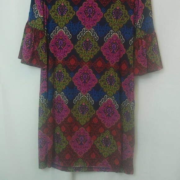 NWTS Chico's Bold Geometric Medallion Pattern Dress Chico’s Size 1 = Med (8–10) - Picture 5 of 6
